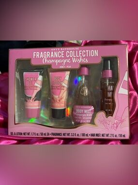 Champagne Wishes Pink Fragrance Collection Body Wash & Lotions Set